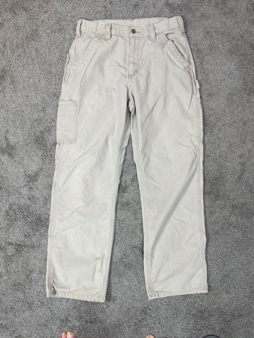 Carhartt Men's Light Tan Cargo Work Pants 33W x 32L